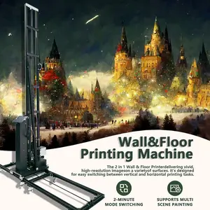 3D Wall Floor Printer Portable 2-in-1 UV Inkjet Machine 3.5M Height for Direct Printing on Ground Tile Ceramic Glass Metal
