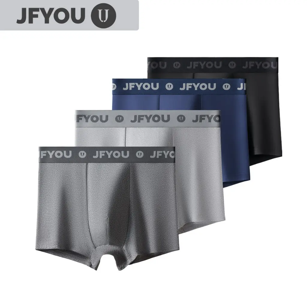 JFYOU  Celana Boxer Katun Premium Polos  Celana Dalam Pria Brief Tencel 4 pcs kapas