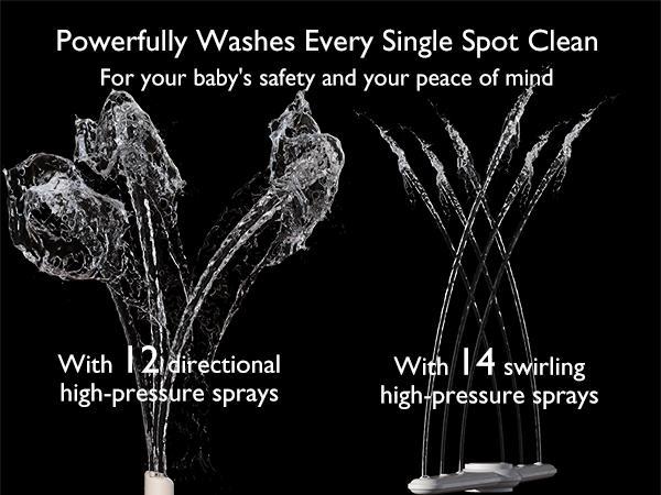 Momcozy KleanPal Pro Electric Baby Bottle Washer 3-in-1 Steam Sterilization & Drying 26 Nozzles 9 Quick Clean Modes 19 Minutes-B