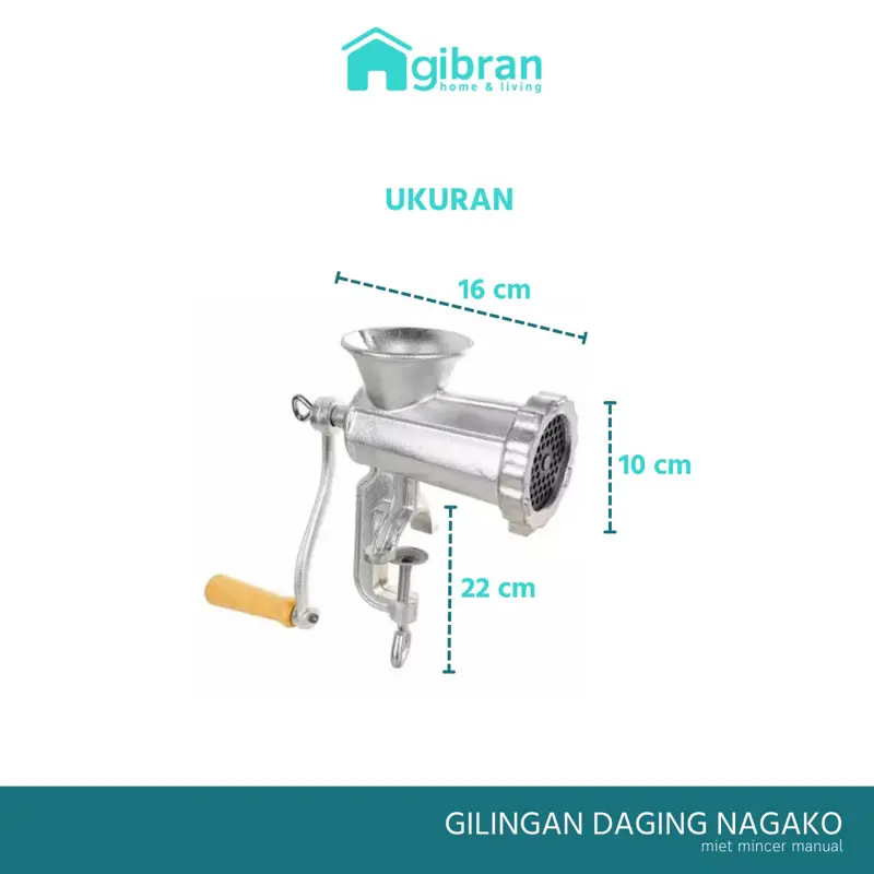 Gilingan Daging Manual NAGAKO Alumunium Cor Praktis dan Mudah Murah 3