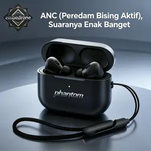 EMBEDRONE Earphone best seller 2026 punya penerjemah otomatis, interaksi suara AI, standar IPX7, masa pakai baterai panjang anti bising. Bluetooth