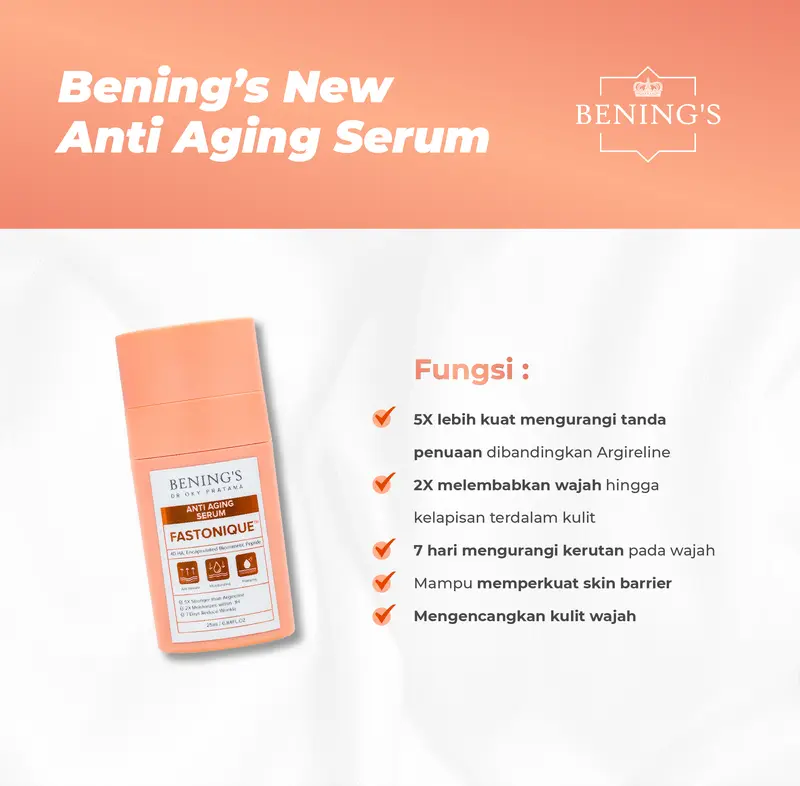 (Live Special dr. Oky Pratama) Bening's NEW Anti Aging Serum I Mengurangi Kerutan Wajah 3