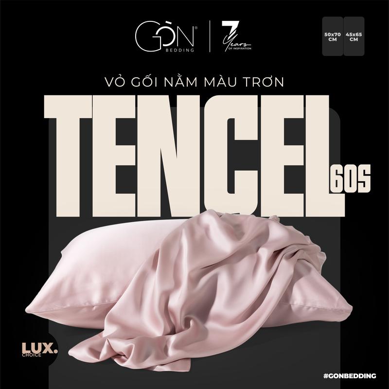 Vỏ Gối Nằm Gòn Bedding Lụa Tencel Satin 60s Cao Cấp Màu Trơn 50x70 cm - 01 Cái