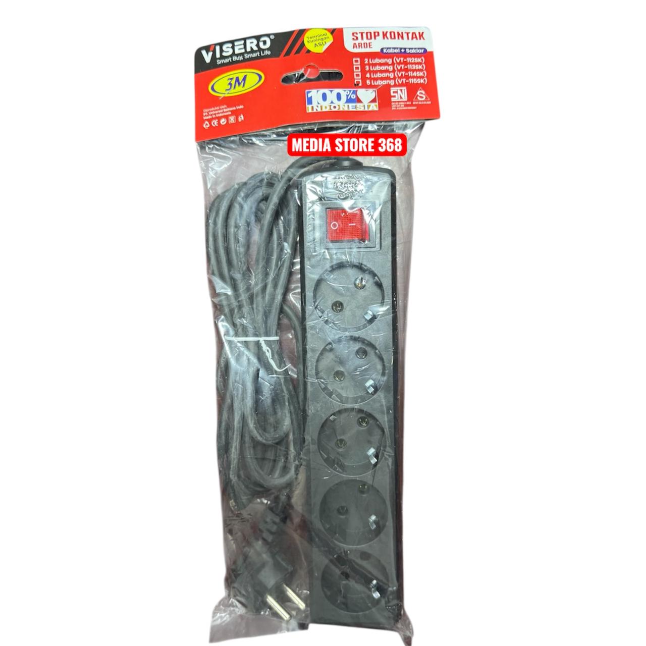 VISERO Stop Kontak/Terminal 5 Lubang Body HITAM Kabel 10M dengan Switch On/Off SNI Kabel Asli Tembaga Tahan Panas Kuat Tahan Lama VISERO Stop Kontak/Terminal 5 Lubang Body HITAM Kabel 10M dengan Switch On/Off SNI Kabel Asli Tembaga Tahan Panas Kuat Tahan Lama