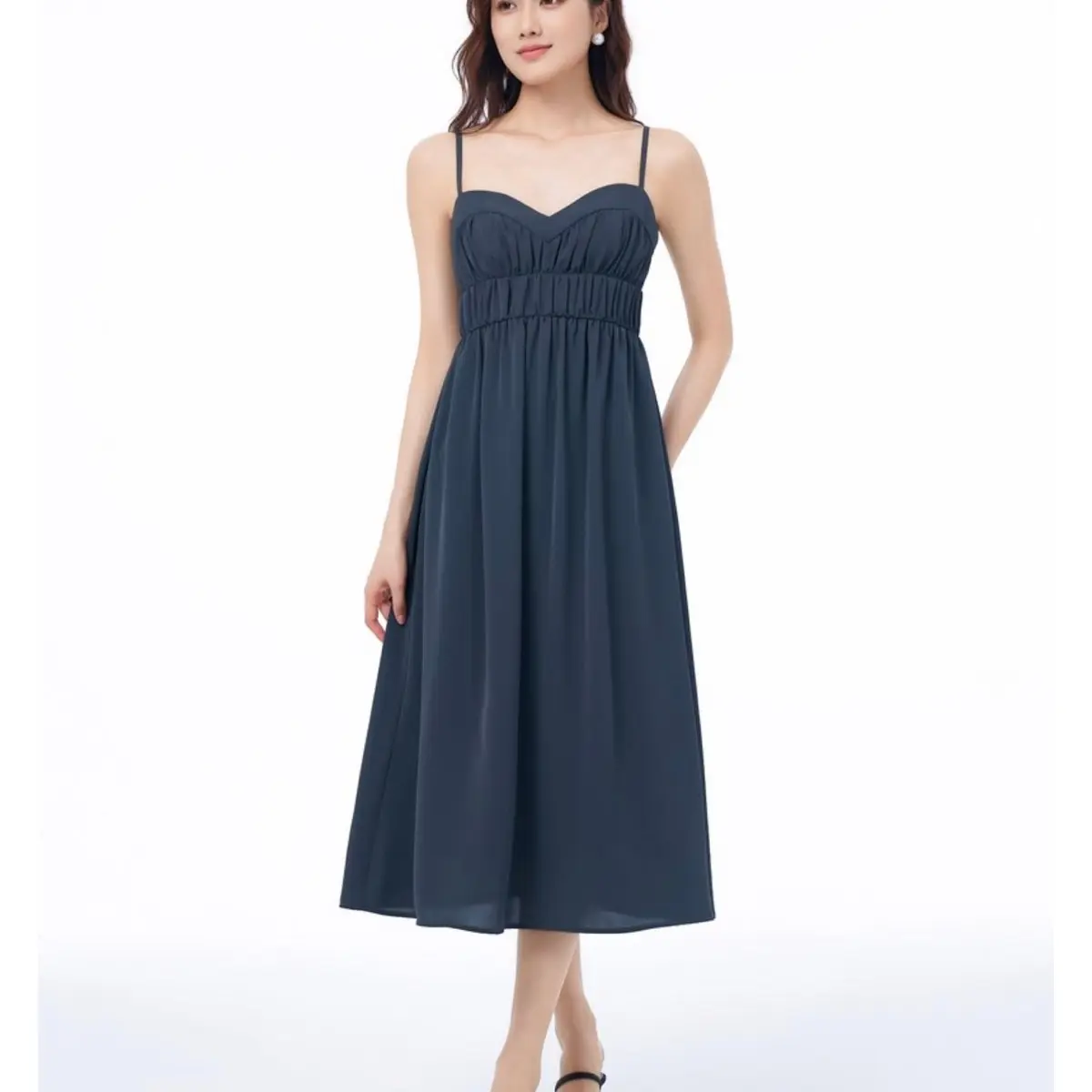 Cleo Midi Dress - Charcoal Grey