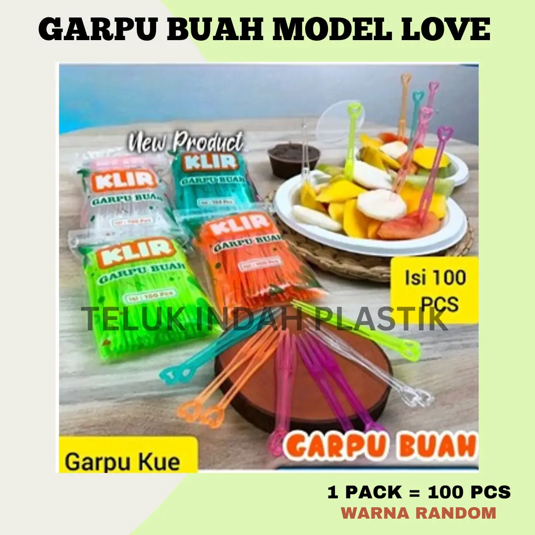 GARPU KUE MODEL LOVE / GARPU BUAH WARNA WARNI ISI 100 PCS