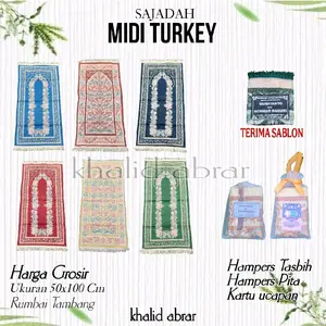 PAKET 10 POTONG Sajadah Midi Turkey Rajut Halus Muslim Turki