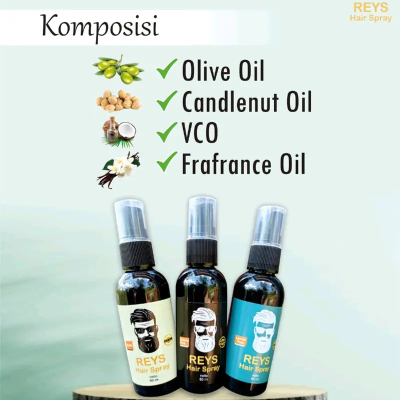 Minyak rambut Reys Hairspray 60ml minyak rambut pria perawatan rambut kasar klimis Pomade 3