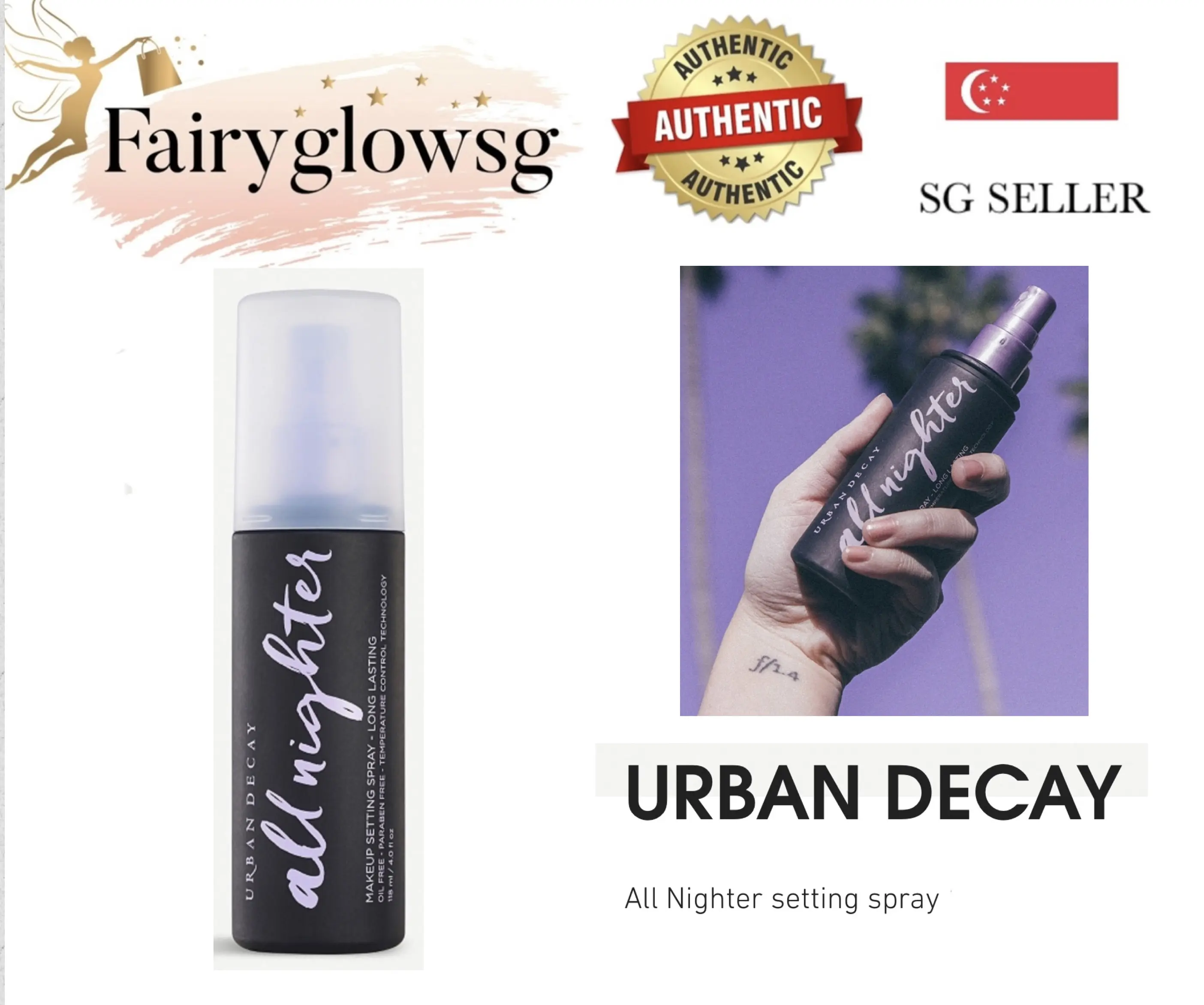 All Nighter Setting Spray Extra Glow 118ml Makeup Setting Long-lasting Hydrating Oil Control Dry Skin