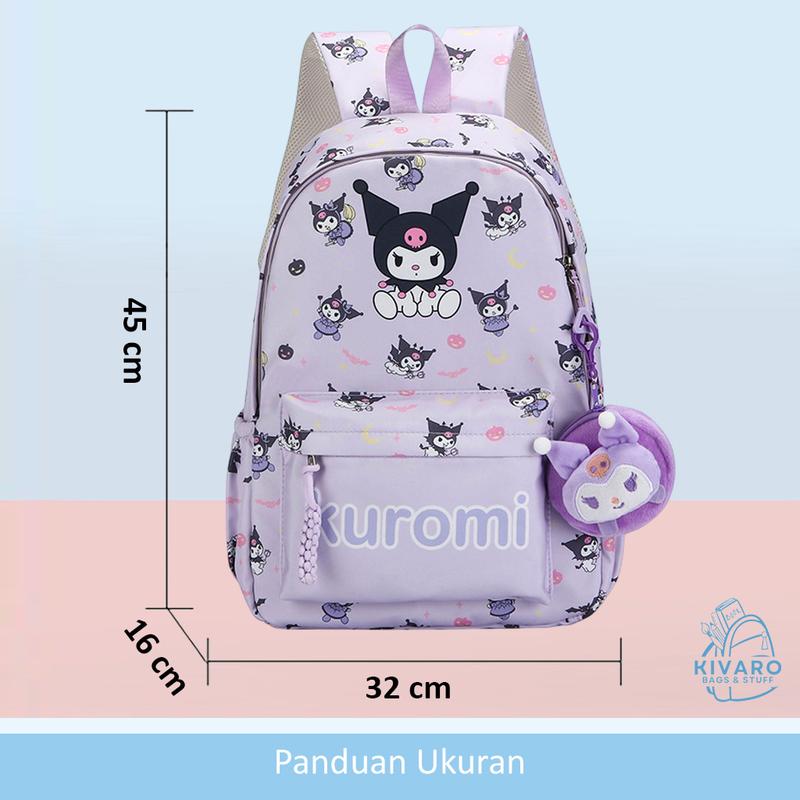 Product Introduction of Tas Ransel Sanrio Besar SD SMP SMA Kuromi Pochacco Melody & Hello Kitty | CL08 Kivaro Anak Motif Fashion 44