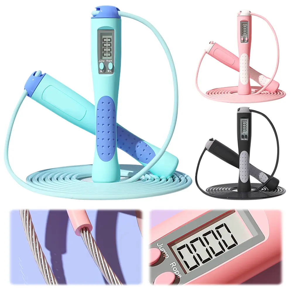 Counting Jump Rope Training Jump Rope Adjustable Digital Jump Rope Skipping Long Jump Rope for Gym Fitness Exercise