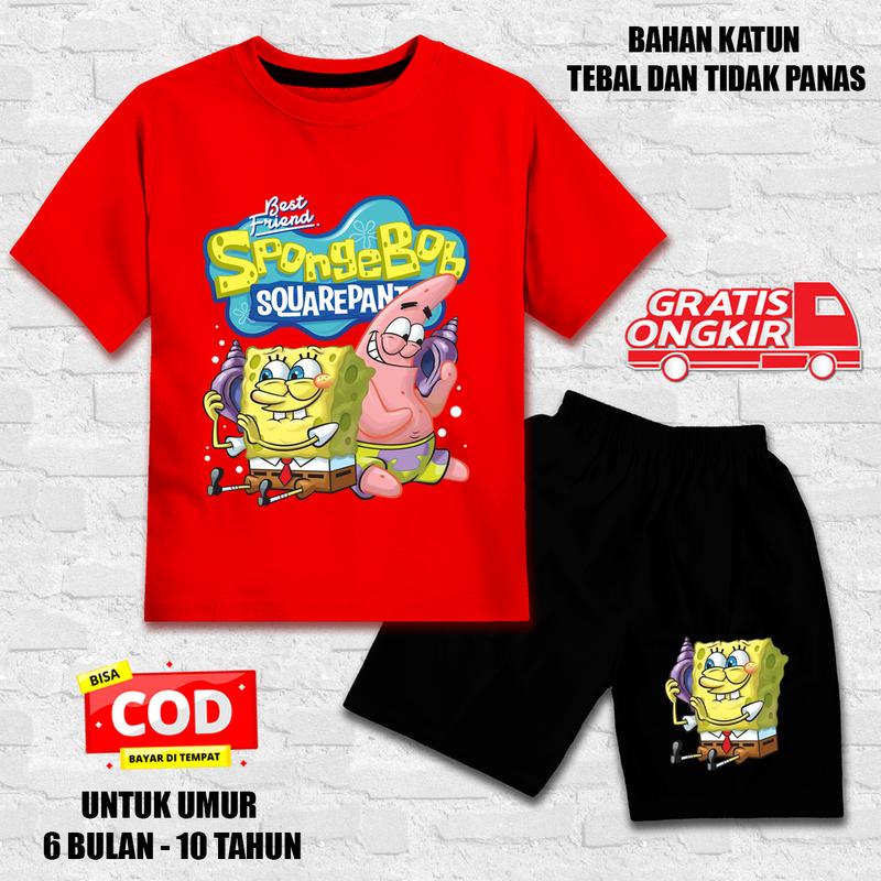 setelan anak laki laki / setelan anak perempuan / set baju kaos pendek anak 117 4