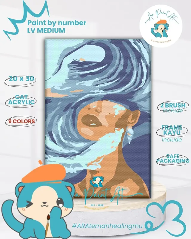 WAVE SERIES Painting by numbers I Kado Wisuda I Kado unik I Kanvas Lukis 0