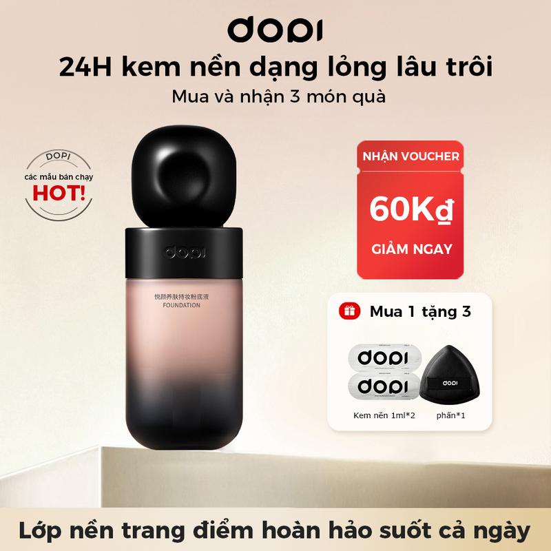 Kem Nền Trang Điểm DOPI Lâu Trôi 24H Với Kết Cấu Lì Kiểm Soát Dầu Che Phủ Hoàn Toàn Thích Hợp Cho Da Dầu Kem Nền Đeo Cả Ngày