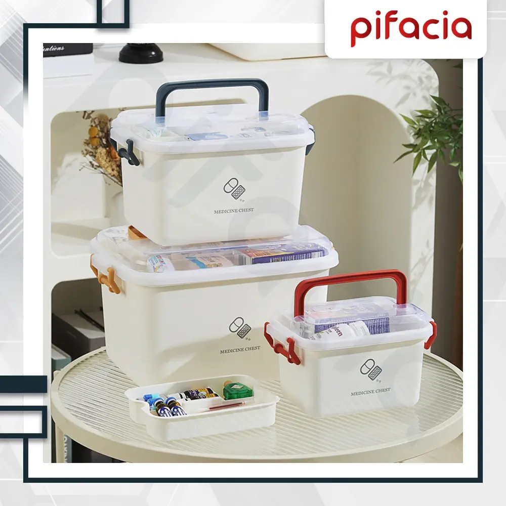 Kotak Obat Box Tempat Penyimpanan P3K Storagebox First Aid Organizer Kotak Obat Travel Plastik