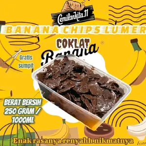KERIPIK PISANG LUMER BANANA CHIPS COKLAT BANYAK RASANYA berat 250 / 100 ML Kripik Snack Cemilan Manis Crispy Food