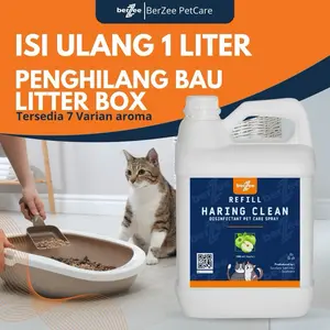 Haring clean refill 1 Liter penghilang bau kotoran hewan pesing kandang kucing anjing hamster dll