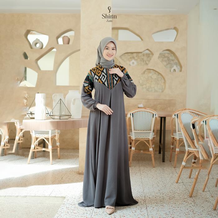 Gambar Shirin Zein - Gamis Trend 2026 Model Baru Elegan Motif Tenun Dress Nura - Grey, XXL dari Shirin Zein Store Kab. Pati Tokopedia