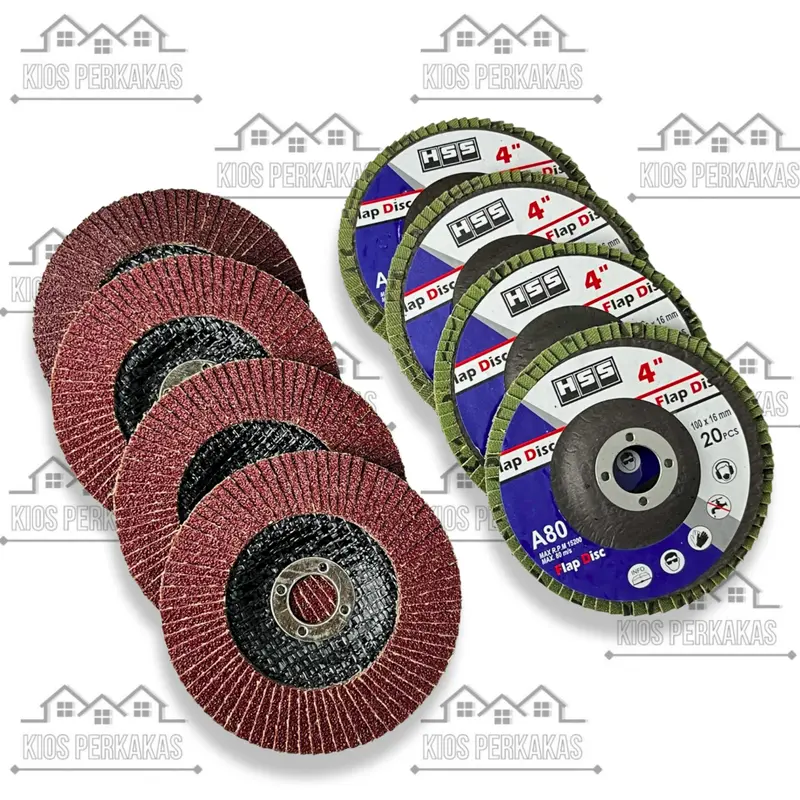 Amplas Susun Sirip / Flap Disc HSS 4" - Mata Amplas Susun - Amplas Tumpuk Greinda Flap Disk 4 iNCH Grit 40 60 80 100 120 150 180 240 320 400 2