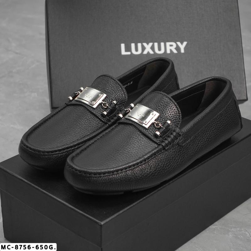 Giày Lười Nam Logo Sáng Bóng Siêu Sang MC-8756 Da Bò Cao Cấp Đế Cao Su Chống Trơn Trượt Phù Hợp Mọi Trang Phục Size 38-43