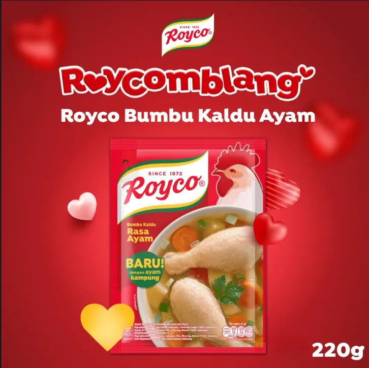 Royco Bumbu Kaldu Penyedap Rasa Ayam Formula Baru Ayam Kampung 220g