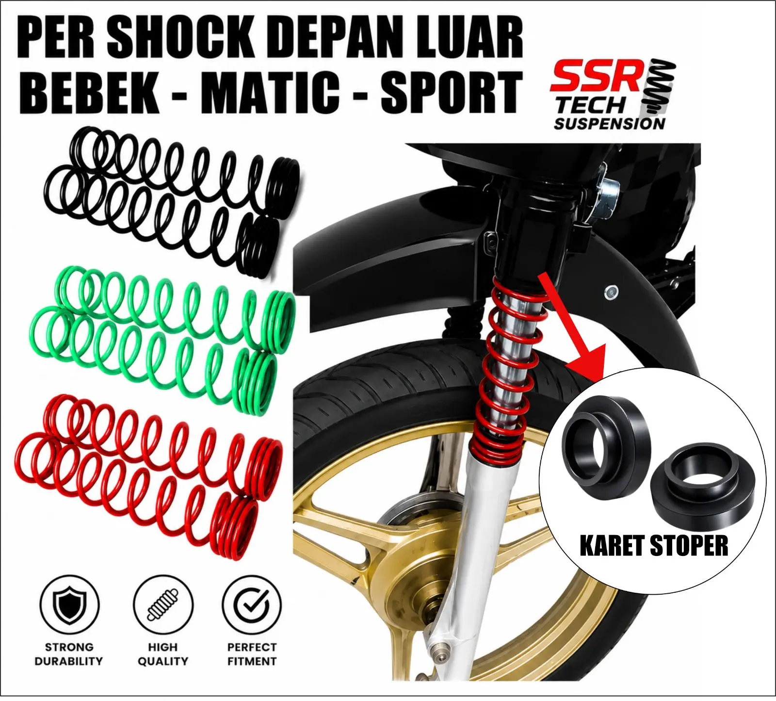 PER SHOCK DEPAN LUAR MOTOR BEBEK MATIC DAN SPORT