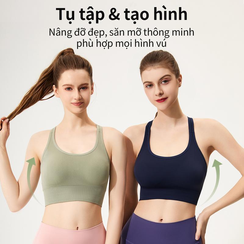 Áo ngực nữ Áo ngực thoáng khí nâng Áo ngực thể thao Thiết kế lưng chéo Chống…