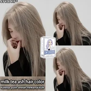 Hair Colour Tidak Perlu Pemutihan Pewarna Rambut 200ml Pewarna Herbal Cat Rambut Ash Brown Milk Tea Brown Pewarna Rambut Ash Brown Hair Color Warna Rambut Milk Tea Ash Hair Color Cat Rambut Milk Tea Brown Cat Rambut Warna Ash Brown ,Abu-Abu Hitam Dye.