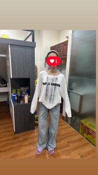 Product Review of (QB533) Quần jean ống rộng màu mài ánh bạc vân nổi bên MAIDO TRENDY from T**K H**N 0