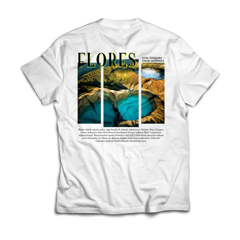 Kaos Cowok Distro Oleh-Oleh Liburan FLORES NTB Baju Pria Sablon Polos Katun Combed 3