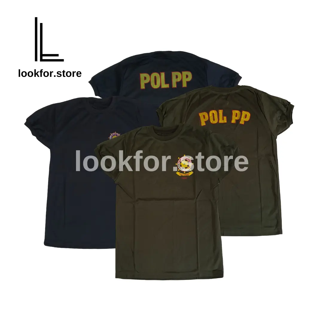 KAOS SATPOL PP HITAM HIJAU ARMY LENGAN PENDEK | BAJU POL PP
