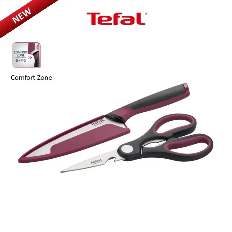 Tefal Comfort 2pcs Set Chef Knife 15cm + Scissors 21cm K250S2