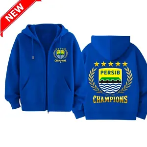 jaket resleting anak cwe/cwo persib hattrick 2026 champions terbaru unisex  hoodie zipper keren usia 4-12 tahun Fashion