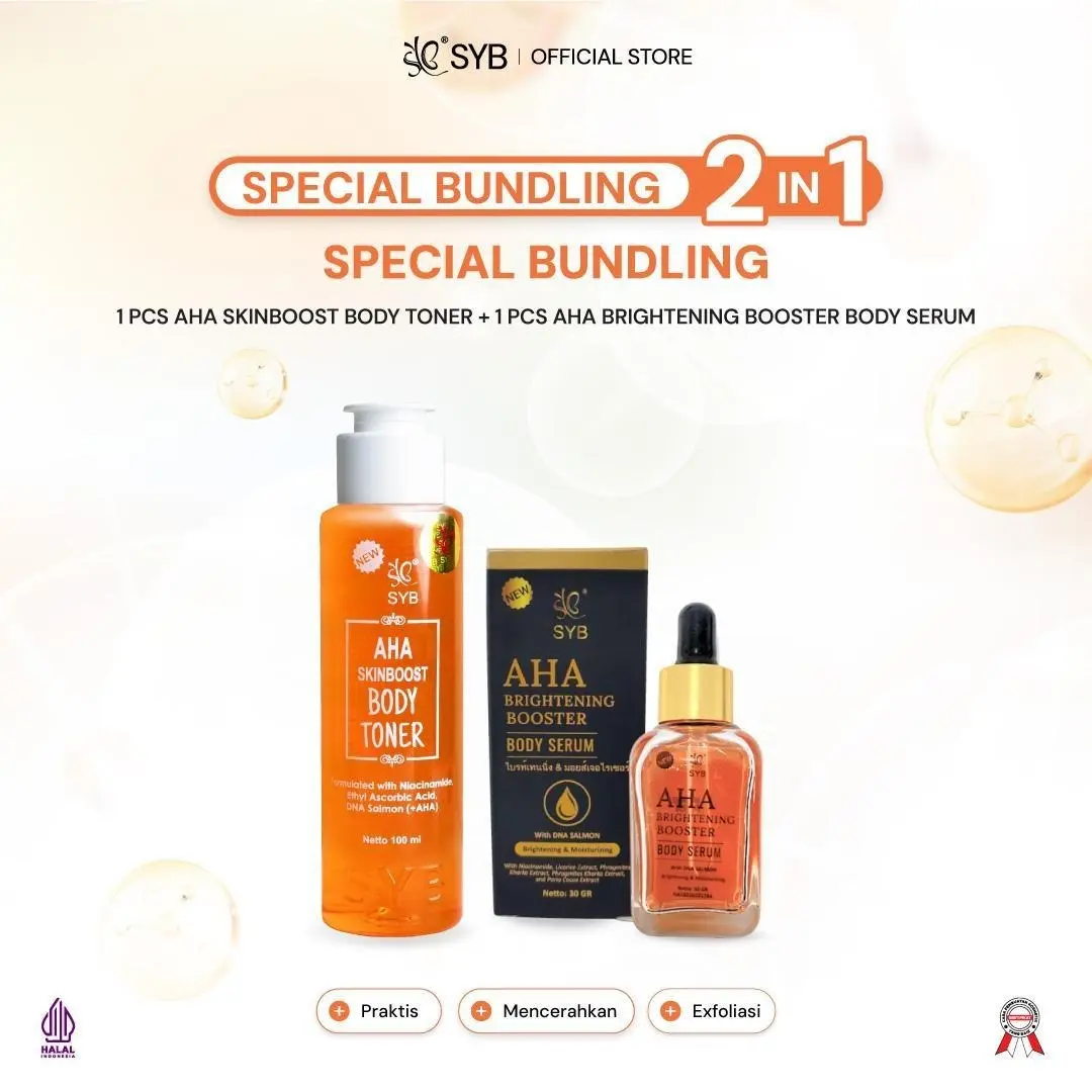 1pc AHA Toner 100ml + Brightening Body Serum 30gr