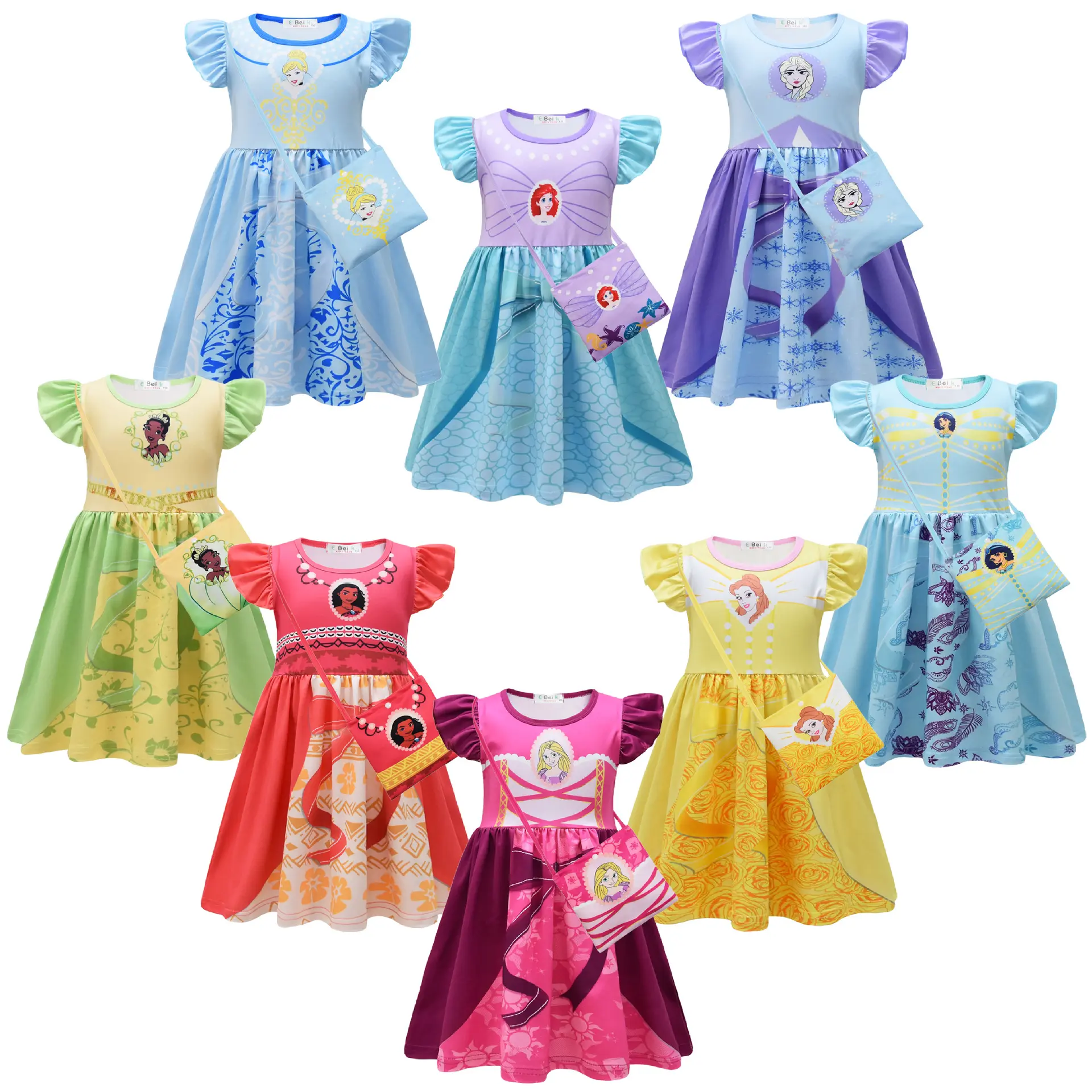 Cartoon Princess Costume Dress For Girls Casual And Holiday
