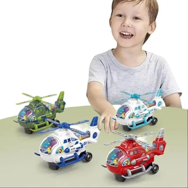 Children's electric universal aircraft, fighter jet, lighting and sound effects, airplane model, helicopter, baby boy and girl toys
