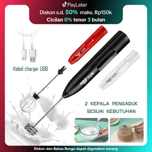 TNW Pembuih Susu Pengocok Telur Handheld Blender Milk Frother Electric Mixer Portable Egg Beater USB Rechargeable