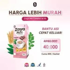MamaBear ZoyaMix Rasa Cokelat Isi 10 Sachet - Sereal Kaya Nutrisi untuk Ibu Menyusui Halal BPOM