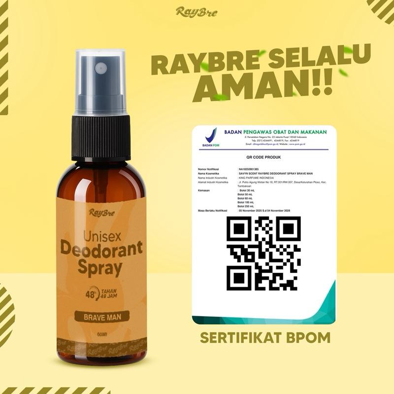 Deodorant spray tawas Raybre termurah terampuh mengatasi ketiak bau basah dapat satu botol 60ml