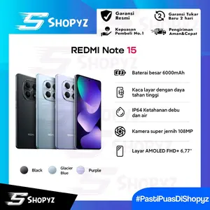 Xiaomi Redmi Note 15 8/128GB - 8/256GB | AMOLED 6.77” | 108MP Camera | 6000mAh | IP64 | Garansi Resmi
