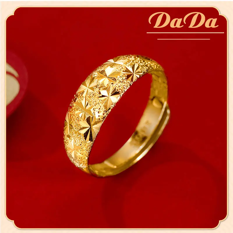 Ring original emas bangkok cop 916 gold-plated pawnable lucky star engagement men's and women's jewelry opening adjustment