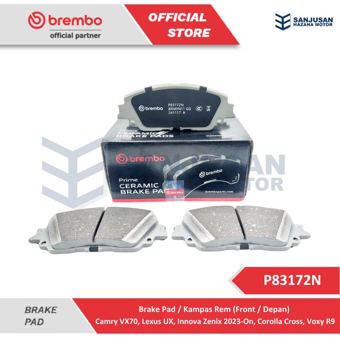 Gambar Brake Pad Front / Kampas Rem Depan Brembo INNOVA ZENIX, CAMRY V7, LEXUS UX, VOXY R9 - P83172N dari BREMBO PARTNER INDONESIA Kota Administrasi Jakarta Pusat Tokopedia