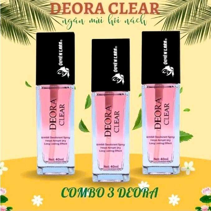 combo 3 lọ xịt khử mùi hôi nách DEORA CLEAR 40ml Nữ