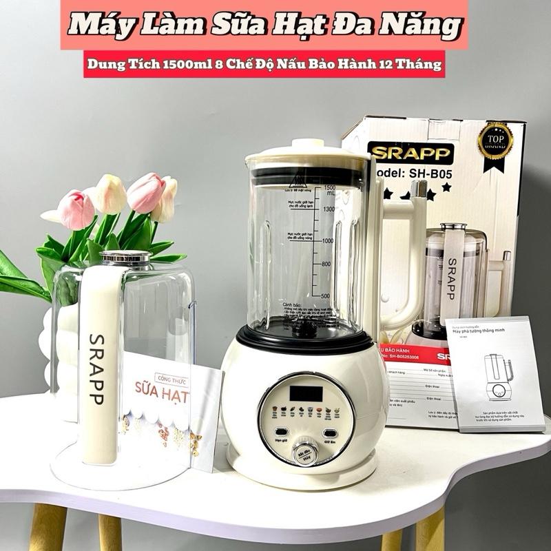    Bh 12 Tháng   Máy Làm Sữa Hạt Đa Năng Dung Tích 1.5L Đáy Phủ Ceramic Cối Thuỷ Tinh Mẫu Mới 