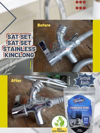 Gambar Mr Blinkz Serbuk Pembersih Kerak Stainless Kran Kitchen Sink Bak Cuci Piring Mr.Blinkz Stainless Steel Powder Cleaner MrBlinkz Serbuk Ajaib Pembersih Karat Pembersih Wajan Gosong Pagar Stainless 350gr dari Mr Blinkz Indonesia Kab. Malang 5 Tokopedia