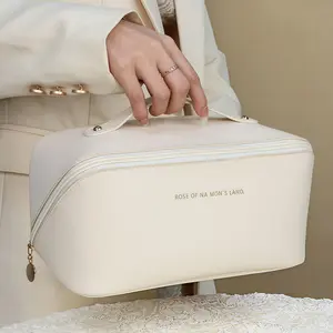 Storage Bags Tas Portable Multifungsi Waterproof Wanita Travel Pouch Tas Make Up Pouch Travel Organizer Kosmetik PU Premium Pink