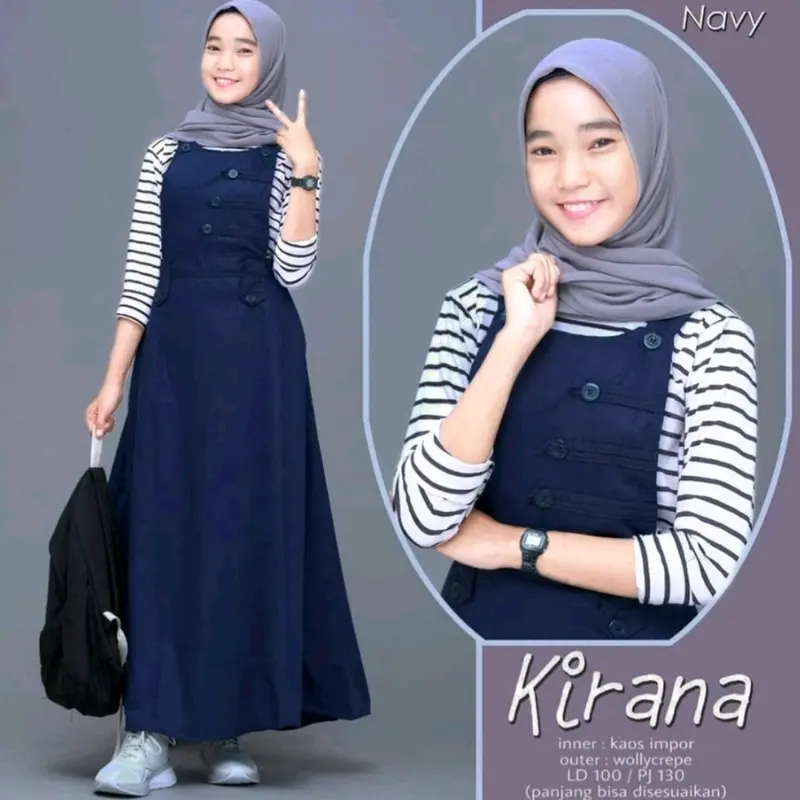 OVERAL KIRANA/GAMIS KIRANA/GAMIS TRENDY KEKINIAN  Polos Muslim (tanpa iner) ok 1