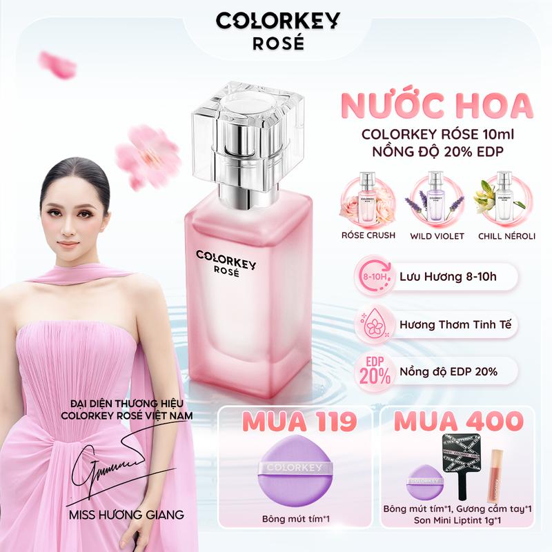  Nước Hoa COLORKEY ROSÉ 10ml EDP – Tinh Dầu Nước Hoa Nồng Độ 20% Perfume Lưu Hương Hương Thơm Tinh Tế 