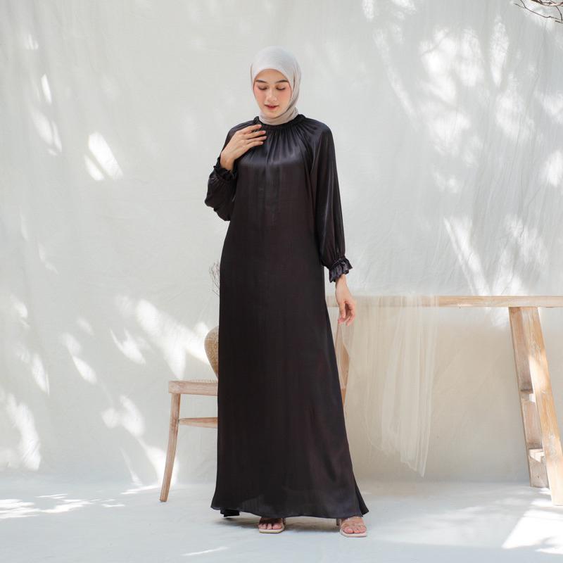 FIT XL-XXL (dress-cradenza) luna • luna dress bahan cradenza premium - dress shimmer terbaru - tidak menerawang 6