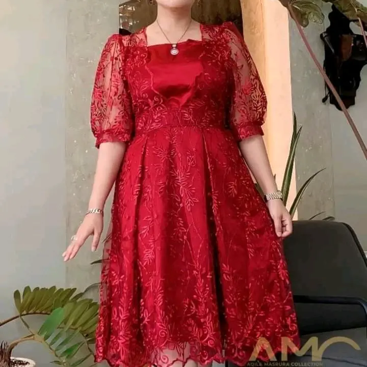 TP89 Dres Mewah Taliana 89z4 Gaun wanita modis simple anggun cantik cocok untuk pesta, natalan, kondangan Formal Tile Satin Brokat 2